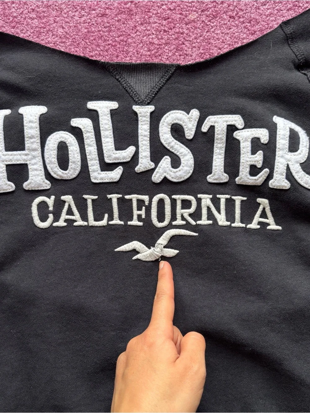 Hollister Black Pullover with White Logo Detail - Picture 2 of 5